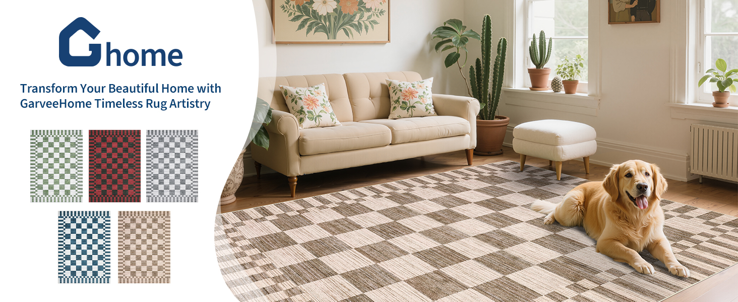 checkered rug