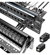 Jadaol 48 Port Patch Panel Rackmount or Wall Mount 19-Inch, 2U Cat6 Network Panel Preloaded with ...