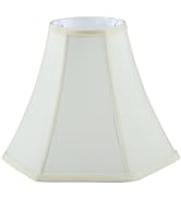 Aspen Creative 34011 Handsewn Pagoda Spider Lamp Shade in Cream Faux Silk Fabric (5" x 12" x 9-3/4")