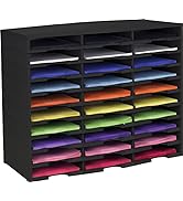 Storex Modular 30-Compartment Literature Organizer, Black