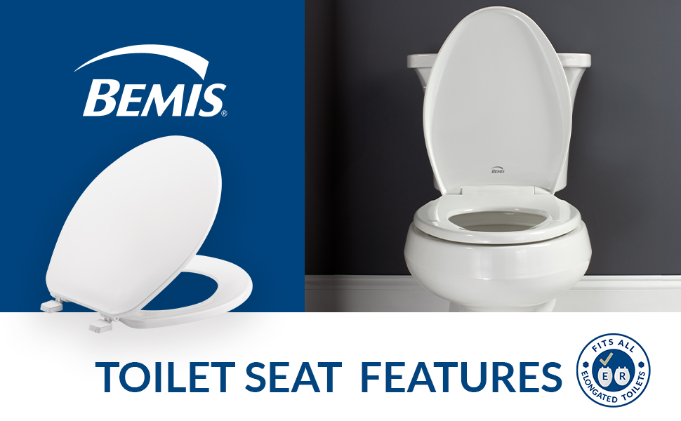bemis toilet seat elongated round slow close plastic wood easy clean american toilet seat white