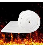 Ceramic Fiber Blanket, Fireproof Insulation Baffle, Rated to 2400F, Size 24"x12", 1" Thick, High-...