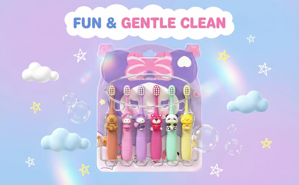 Capybara Kids Toothbrushes 6-Pack