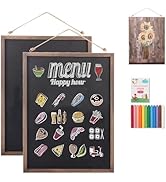SELEAD 2-Pack Solid Wood Frame Chalkboard Signs with Dustless Chalk - 12