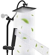 Hibbent All Metal High Pressure 10'' Rainfall Shower Head, Showerhead Combo with 4-mode Handheld ...