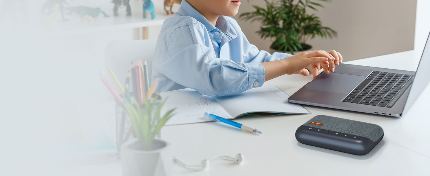 A15 Bluetooth Conference Speaker and Microphone, 360° 10ft Voice Pickup w/Noise Reduction