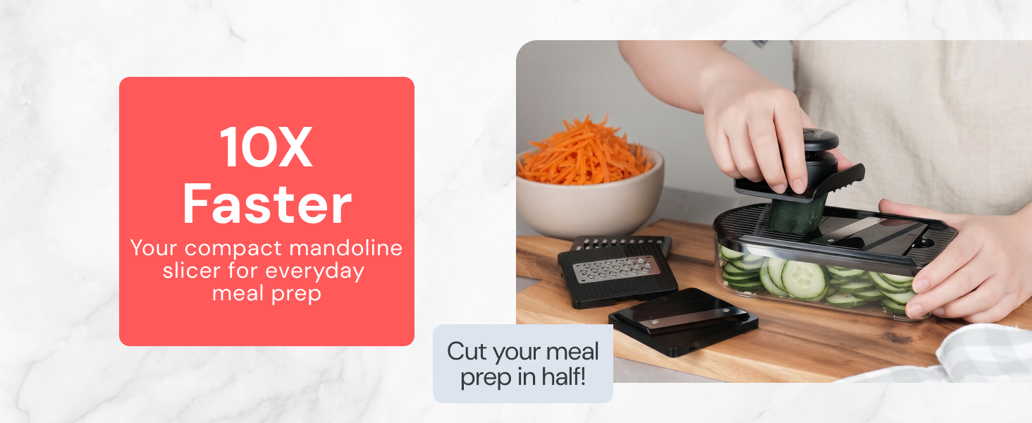 Prep faster with the Fullstar 4 in 1 Daily Mandoline Slicer