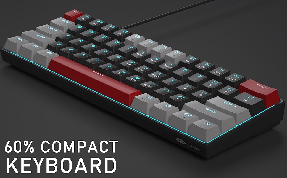 60% portable mechanical gaming keyboard with linear red switches