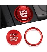 Car Push Start Button Cover Compatible with Audi,Cool Aluminum Engine Start Button Cover with Met...