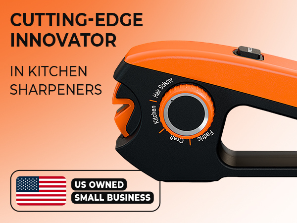 Orange Ninja scissor sharpener 4 angles kitchen fabric hair craft tungsten steel V-slot design