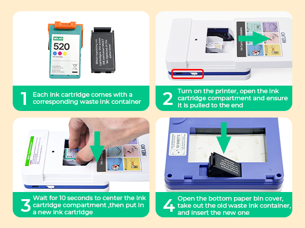 Nelko 520 Genuine Color Ink Cartridges