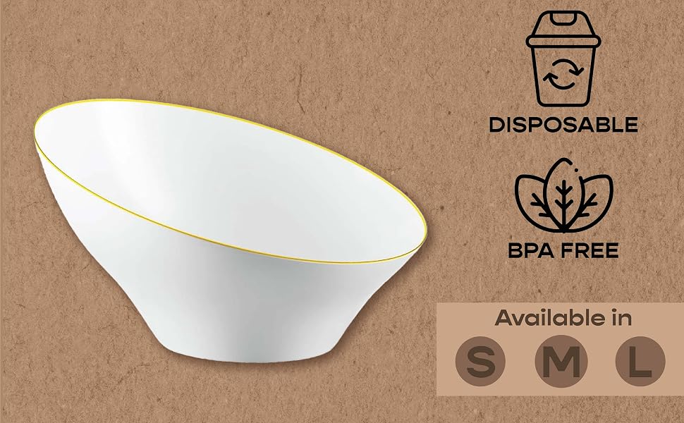Angled Serving SAlad Bowls
