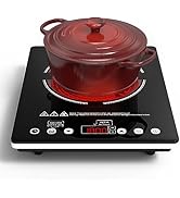 Nafewin Single Burner Electric Cooktop 1800W - 110V Electric Stove Top Burner Portable with Touch...