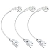 Short Power Extension Cord 1FT - Right Angle Flat Head Extension Cord with 3 Prong White Low Prof...