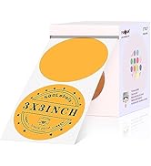 PARLAIM Round Thermal Labels 3 Inch Orange, 500PCS Circle Direct Thermal Sticker Compatible with ...