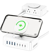 11-in-1 Charging Station USB-C Power Strip, 200W USB C Charger Block, 2AC Outlets 8USB Ports(4USB...