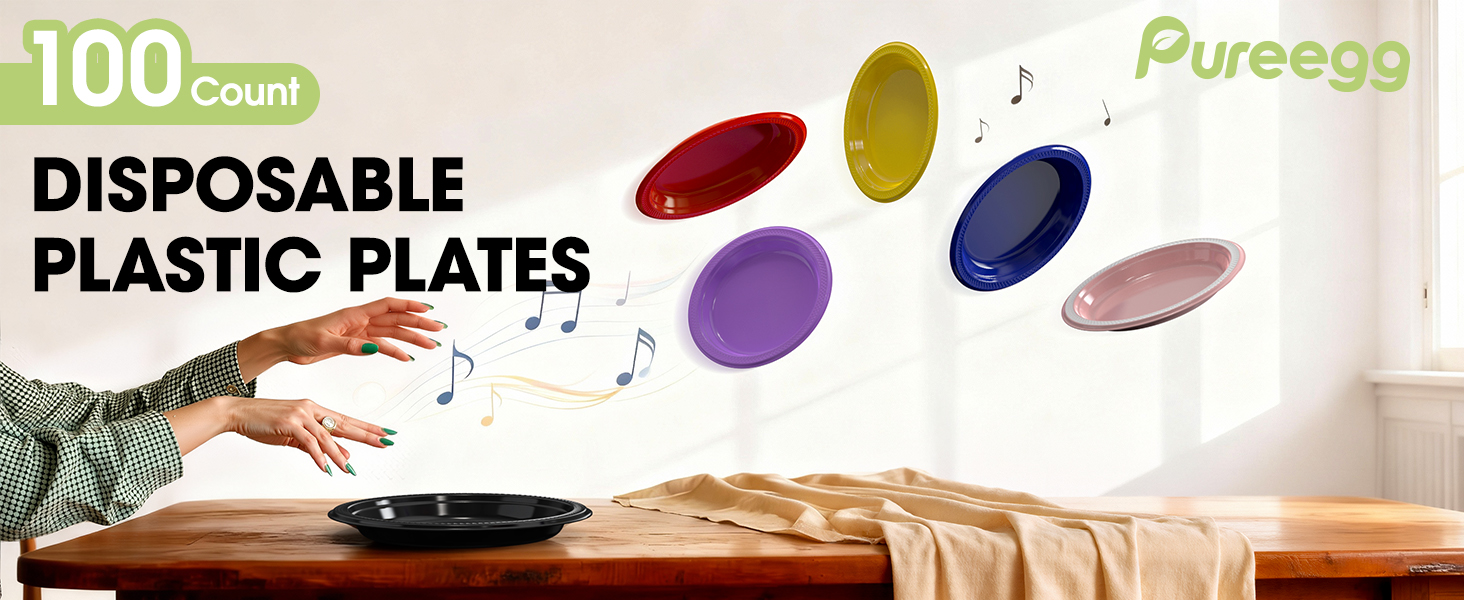black paper plates