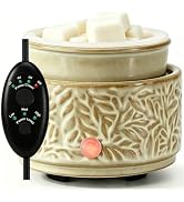 Wax Melt Warmer with Timer and Silicone Liner, 3-in-1 Ceramic Electric Scented Wax Burner for Hom...
