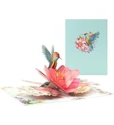 Hummingbird Flower Pop Up Card,3D Bird Birthday Card Greeting Card with Envelope and Note Insert,...