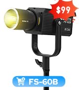 NANLITE FS-60B 70W Bi-Color LED Spotlight, Compact Camera Mount Photography Continuous Lighting w...