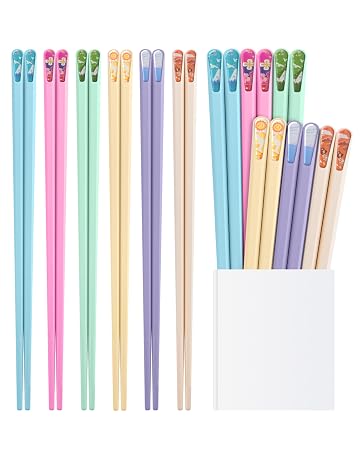 Coikcer Fiberglass Chopsticks, Reusable Non-Slip, 9.57in 6 Pairs
