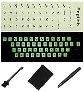 English Keyboard Sticker Glow in The Dark [4 in 1],Luminous Replacement English Letter Keyboard S...