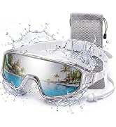 Rantizon 2026 New Swim Goggles, Wide View Swimming Goggle for Adult, Anti Fog &amp; UV Leak Proof Gog...