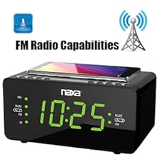 Dual Alarm Clock with Qi Wireless Charging Function