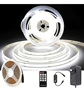 COB LED Strip Light 24V Kit 16.4ft/5m Flexible LED Light, 6000K Daylight White 2400 LEDs High Lum...