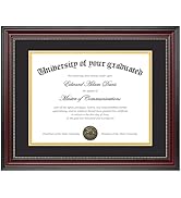 upsimples Diploma Frame 8.5 x 11 with Mat, Certificate Degree Document Frame, Displays Diploma Fr...
