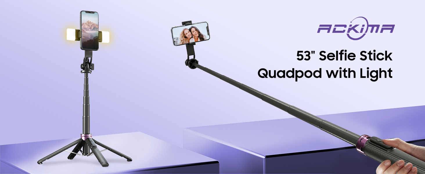 Selfie Stick Tripod with Light