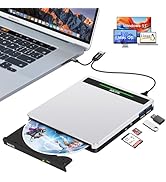 NOLYTH External CD Drive for Apple Mac, USB DVD Drive External DVD Player CD ROM Burner with SD T...