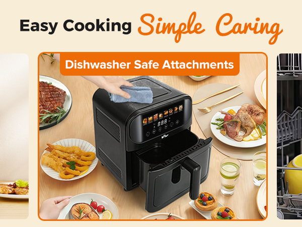 bear air fryer 6.4qt nonstick basket dishwasher safe
