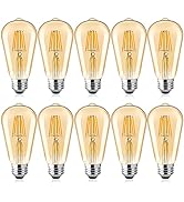 Brightown LED Edison Bulb, 10 Packs 60 Watt Equivalent 6W Dimmable LED Filament Bulb, E26 Base Vi...