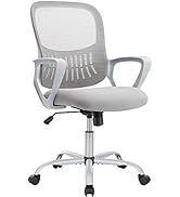 DUMOS Home Office Chair, Mid Back Computer Ergonomic Mesh Desk with Large Seat, Executive Height ...