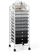 ARLIME 10-Drawer Storage Cart, 10 Drawer Trolley, Rolling Organizer Cart, Scrapbook Paper Organiz...