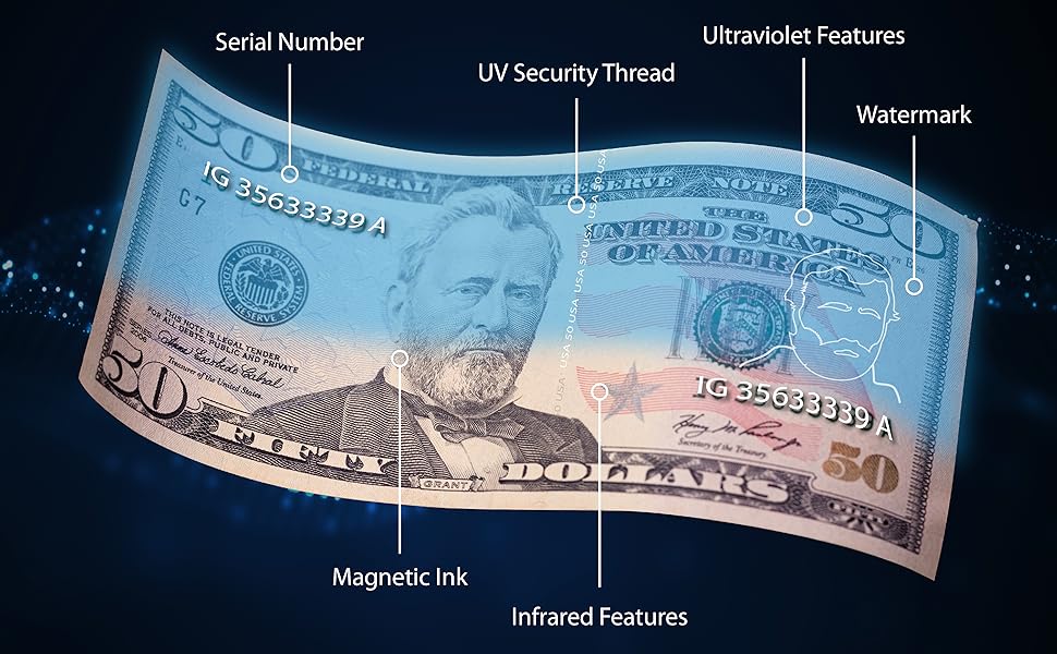 Nadex V27 Desktop UV Counterfeit Detector with Micro Print Magnifier- UV/Magnetic/Infrared Sensor