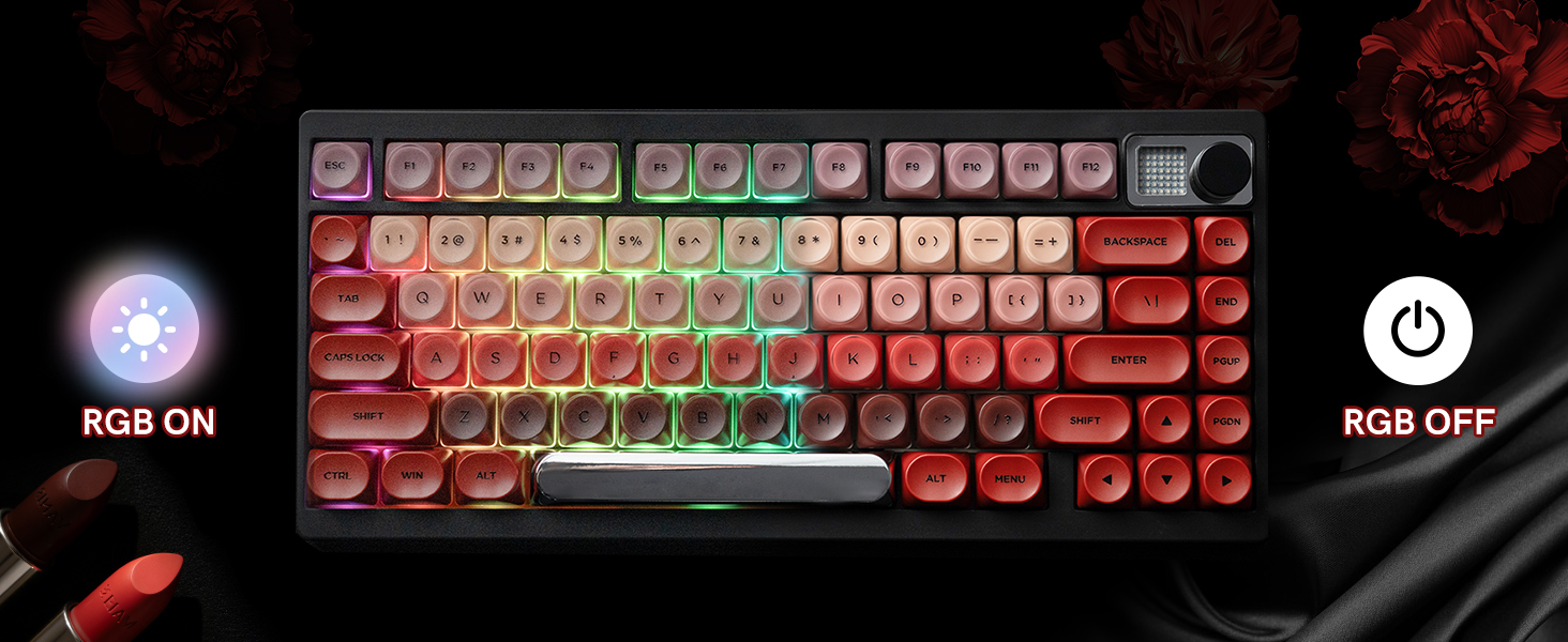 Keycaps under RGB effect