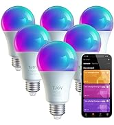 TJOY 6 Pack Alexa Smart Light Bulbs, WiFi Led Light Bulb Works with Alexa&amp;Google Home, Dimmable R...