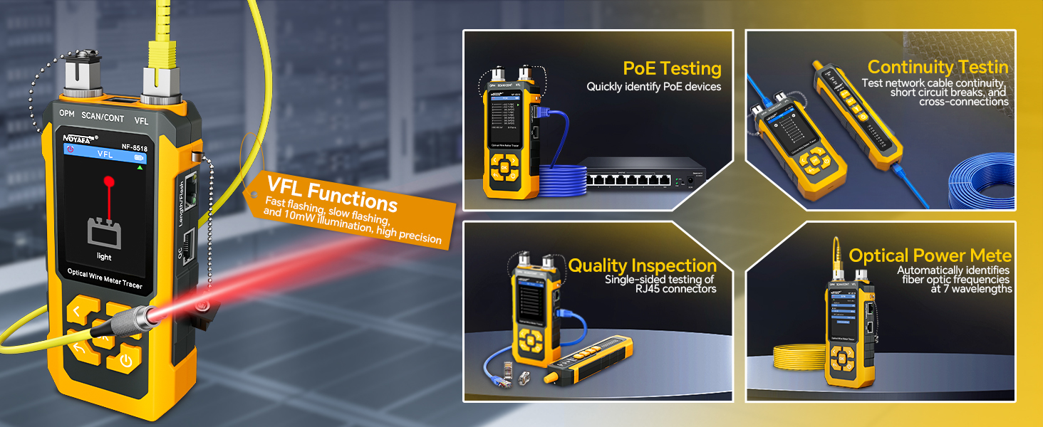 NF-8518 Network Cable Tester with Optical Power Meter, Ethernet Cable Tester
