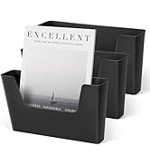 YOHOM 3 Pcs Adhesive Mail File Organizer Wall Hanging Pockets for Home &amp; Office, Bedside Caddy fo...