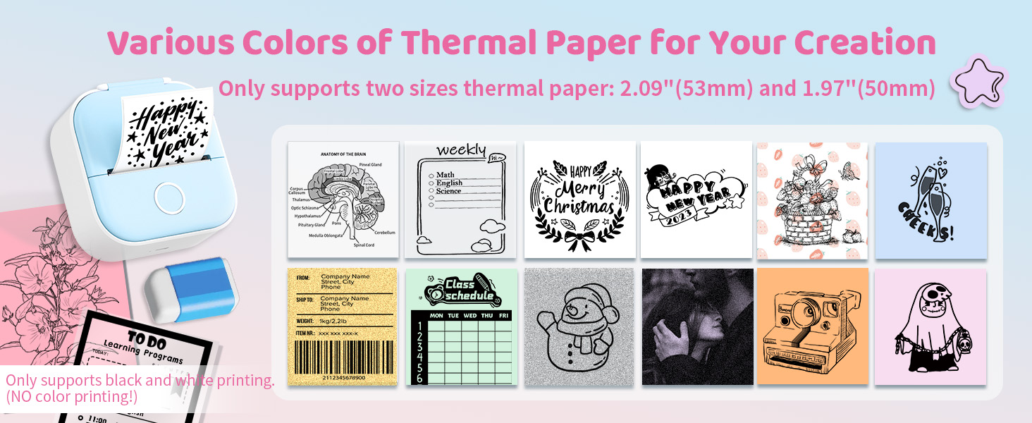 t02 mini sticker pinter pocket printer printer nod