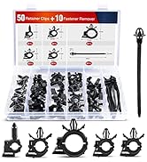Nilight 60Pcs Automotive Wire Loom Routing Clip Wiring Harness Assortment Kit 6 Different Sizes U...