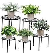Metal Plant Stands 5-Pack,HAINARverS Heavy Duty Rustproof Iron Corner Flower Pot Stand Holder,Rou...