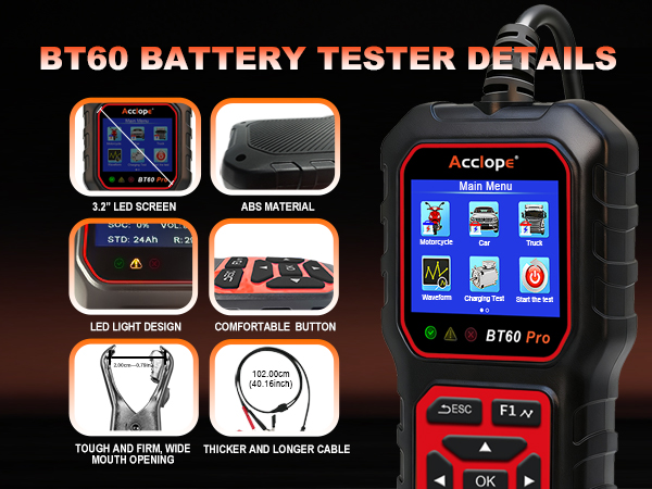 battery tester 12V auto motorcycle 6V truck 24V lithium battery tester