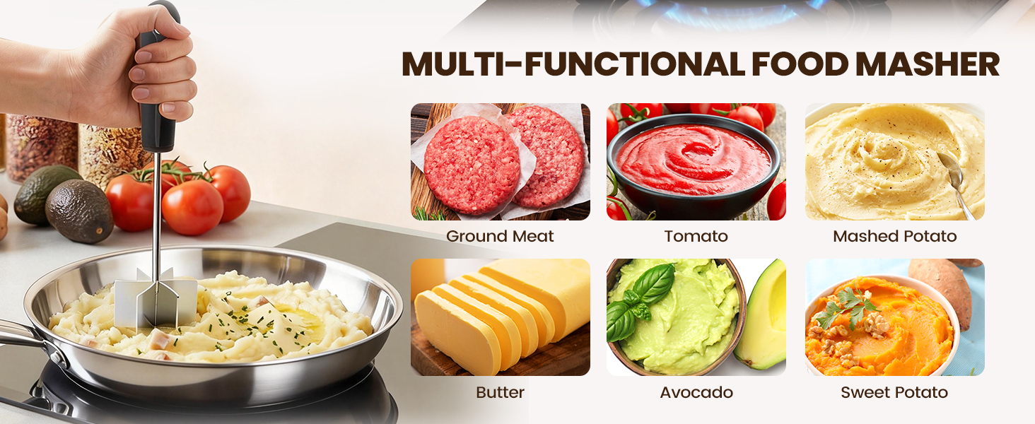 6 Curve Blades Ground Beef Smasher