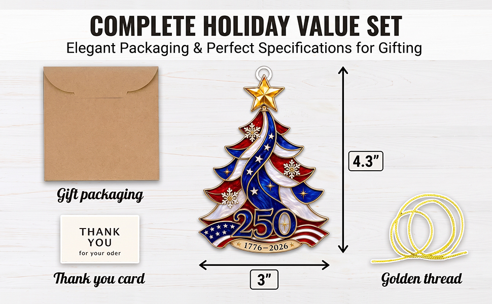 USA 250th Tree Ornament