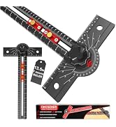 Okcedier Woodworking T Square Ruler, Precision Drilling Positioning Measuring Tools, Adjustable A...