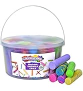 Colorations Sidewalk Chalk – 50pc 4” x 1” Washable, Bright Colored Chalk Set – Fun Kid Art Colors...