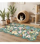 RUUGME Entryway 2x4 Rug Washable: Floral Vintage Runner Rugs for Entrance Bedroom Kitchen Low Pil...